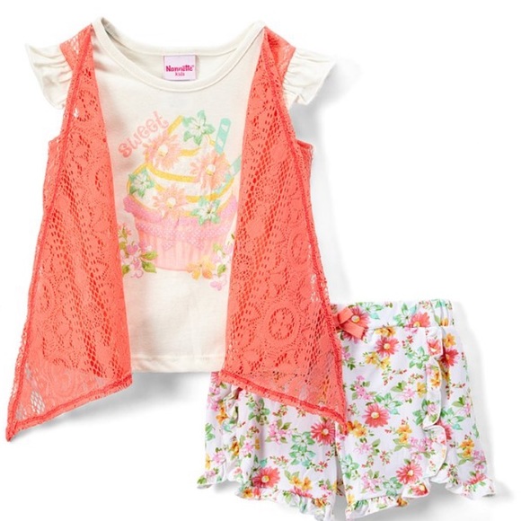 Nannette Other - SALE Pink Floral Shrug Layered Tee & shorts Nannette Other - SALE Pink Floral Shrug Layered Tee & shorts